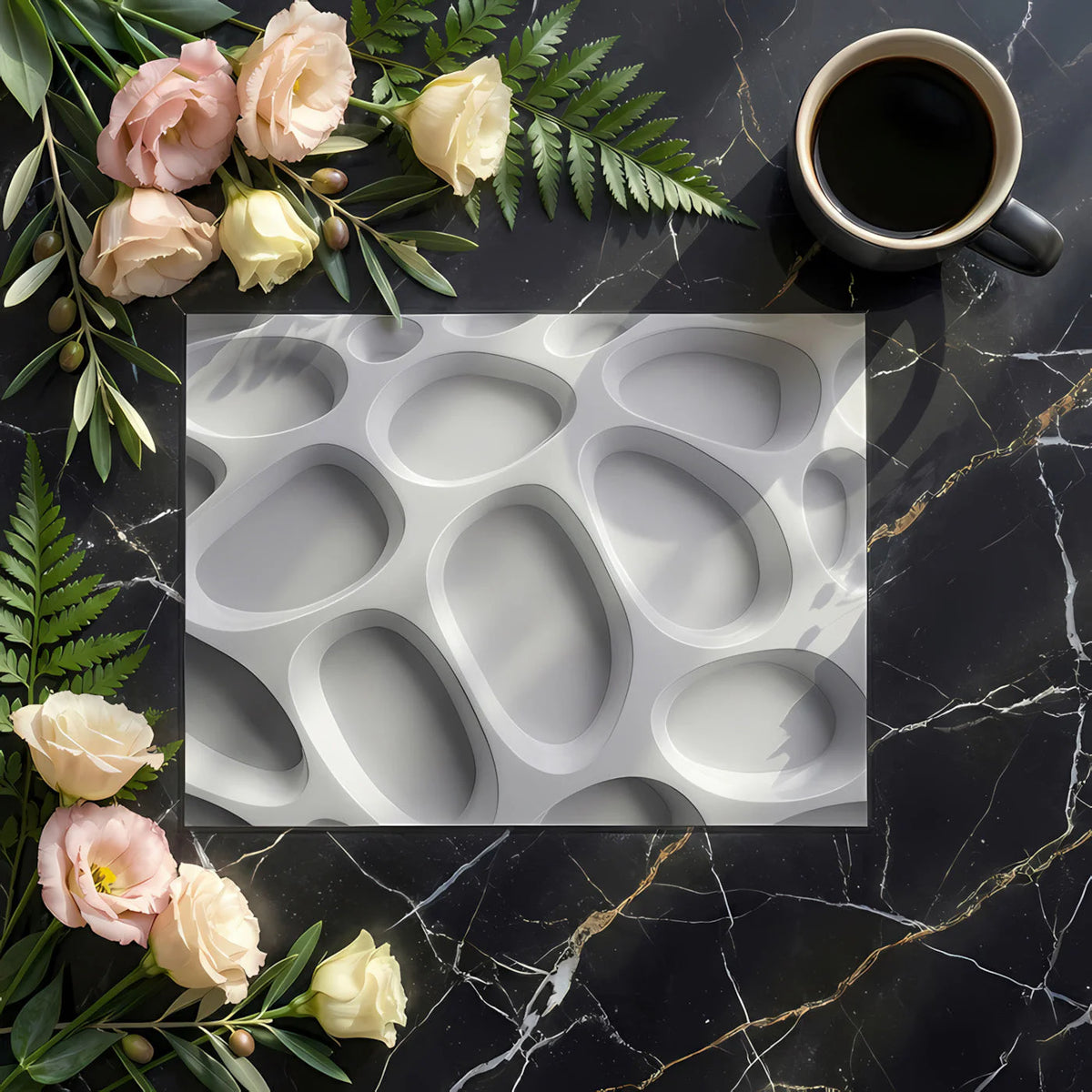 Organic Cellular 3D Mural Wallpaper — Modern Architectural Decor Mural Wallpaper - room preview 02