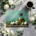 Rustic Olive Oil & Garlic Still Life Mural Wallpaper - room preview 02