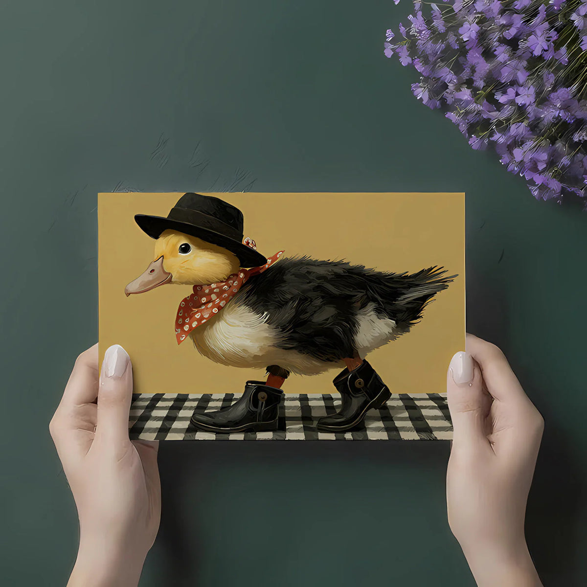 Dapper Duckling Mural Wallpaper — Whimsical Character Design Mural Wallpaper - room preview 02