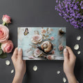 Snail and Rose Garden Mural Wallpaper — Whimsical Soft Aesthetic Mural Wallpaper - room preview 02
