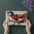 Dapper Duck Floral Gingham Mural Wallpaper — Whimsical Decor Mural Wallpaper - room preview 02