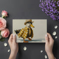 Dapper Duck Mural Wallpaper in Warm Ochre and Cream Mural Wallpaper - room preview 02