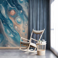 Abyssal Fluid Motion Mural Wallpaper — Modern Abstract Art Mural Wallpaper - room preview 02
