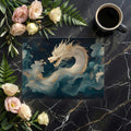 Celestial Dragon Mural Wallpaper in Deep Blue and Gold Mural Wallpaper - room preview 02