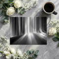 Monochrome Linear Waterfall Mural Wallpaper — Abstract Modern Art Mural Wallpaper - room preview 02