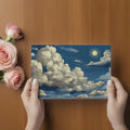 Vintage Engraved Sky Mural Wallpaper with Sun and Clouds Mural Wallpaper - room preview 02
