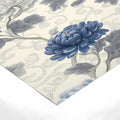 Chinoiserie Chrysanthemum Floral Mural Wallpaper in Blue and Cream Mural Wallpaper - room preview 02