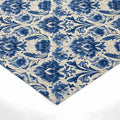 Indigo Floral Damask Mural Wallpaper — Classic Ornamental Style Mural Wallpaper - room preview 02
