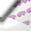 Lilac Floral Geometric Mural Wallpaper — Soft Botanical Pattern Mural Wallpaper - room preview 02