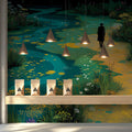 Lone Traveler Meadow Mural Wallpaper — Artistic Landscape Mural Wallpaper - room preview 02