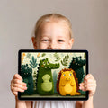 Friendly Forest Crocodile Mural Wallpaper —Whimsical Kids Pattern Mural Wallpaper - room preview 02