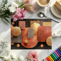 Floating Geometric Mural Wallpaper in Warm Copper and Charcoal Mural Wallpaper - room preview 02