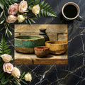 Rustic Ceramic Still Life Mural Wallpaper — Earthy Oil Painting Mural Wallpaper - room preview 02