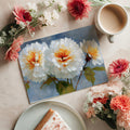 Impressionist White Peony Mural Wallpaper with Golden Centers Mural Wallpaper - room preview 02