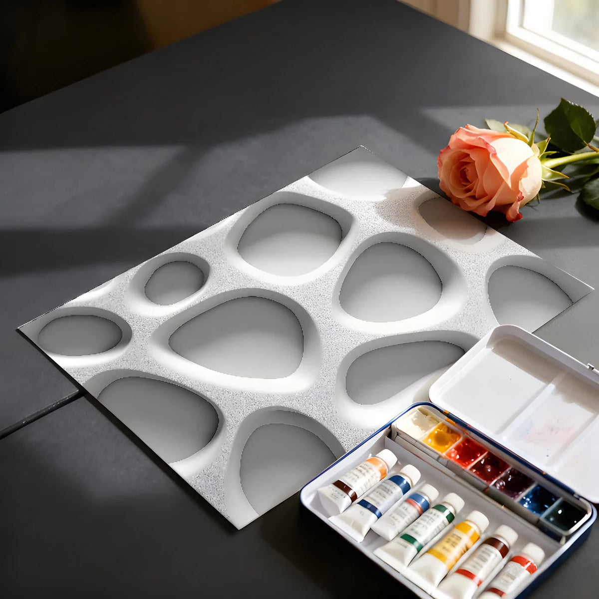 Organic Cellular 3D Mural Wallpaper — Modern White Abstract Design Mural Wallpaper - room preview 02