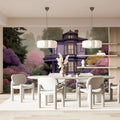 Victorian Garden Estate Mural Wallpaper — Whimsical Floral Scene Mural Wallpaper - room preview 02