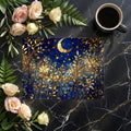 Stained Glass Night Forest Mural Wallpaper with Golden Moon Mural Wallpaper - room preview 02