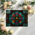 Stained Glass Cathedral Mural Wallpaper with Floral Motifs Mural Wallpaper - room preview 02