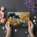 Gilded Palm Oasis Mural Wallpaper — Sophisticated Tropical Art Mural Wallpaper - room preview 02