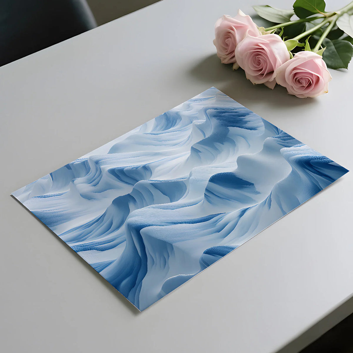 Abstract Alpine Blue Landscape Mural Wallpaper - room preview 02