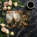 Fox and Wild Rose Garden Mural Wallpaper — Whimsical Floral Mural Wallpaper - room preview 02