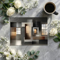 Modern Architectural Block Mural Wallpaper — Geometric Abstract Mural Wallpaper - room preview 02