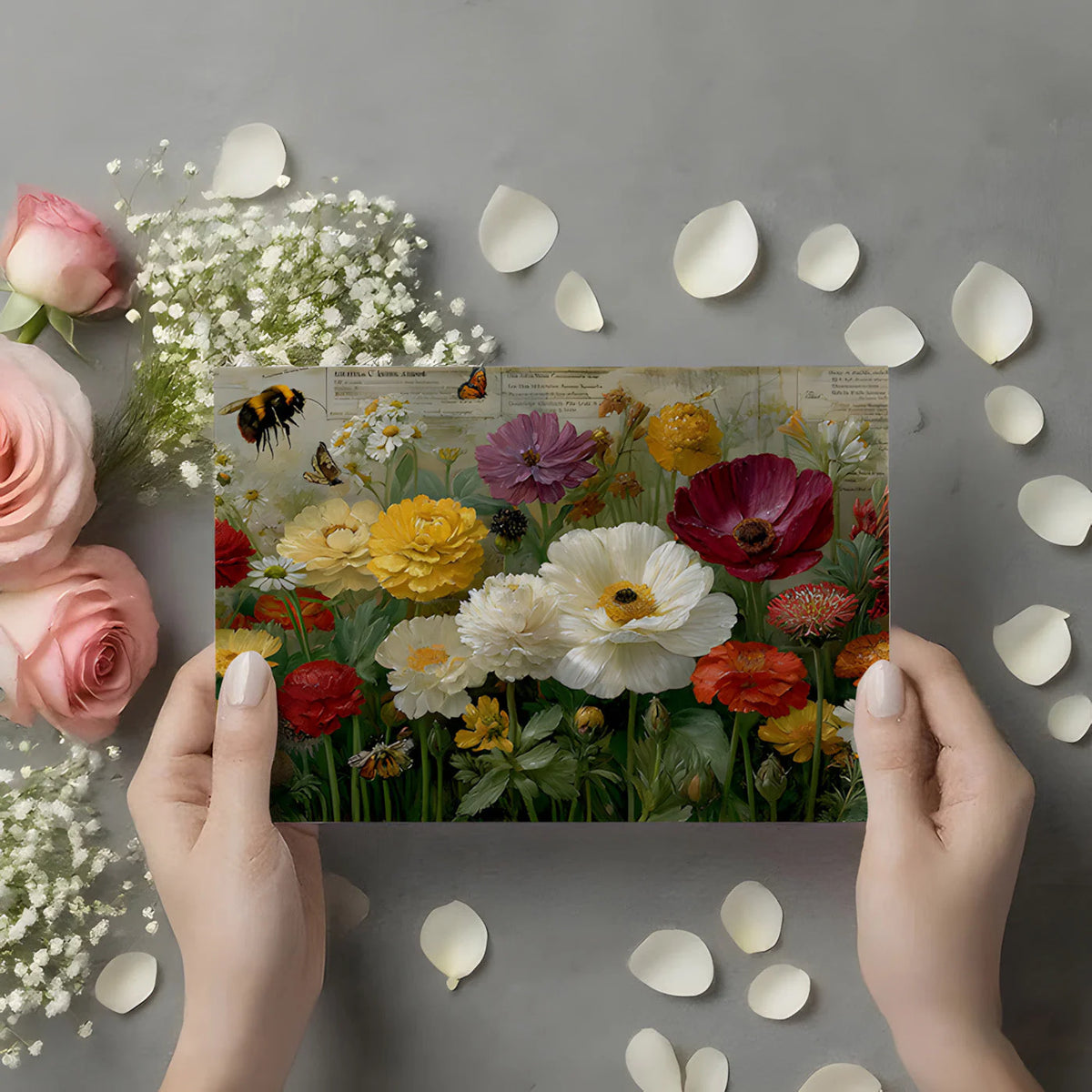 Botanical Study Garden Mural Wallpaper with Vintage Script Details Mural Wallpaper - room preview 02