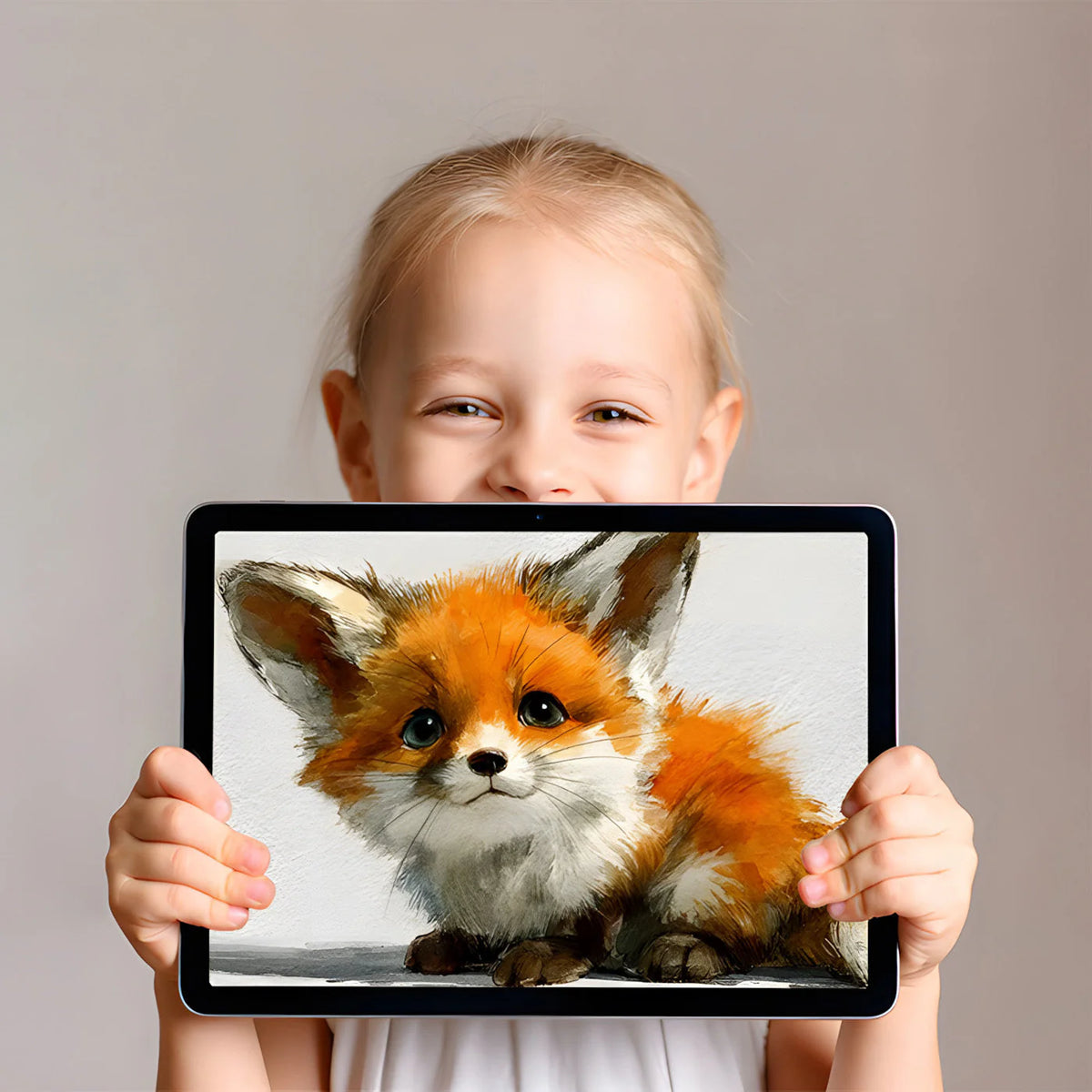 Watercolor Baby Fox Mural Wallpaper for Nature Lovers Mural Wallpaper - room preview 02