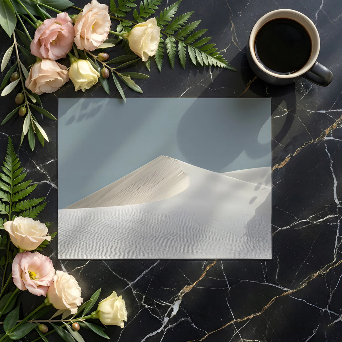 Minimalist Sand Dune Mural Wallpaper — Soft Earthy Landscape Mural Wallpaper - room preview 02