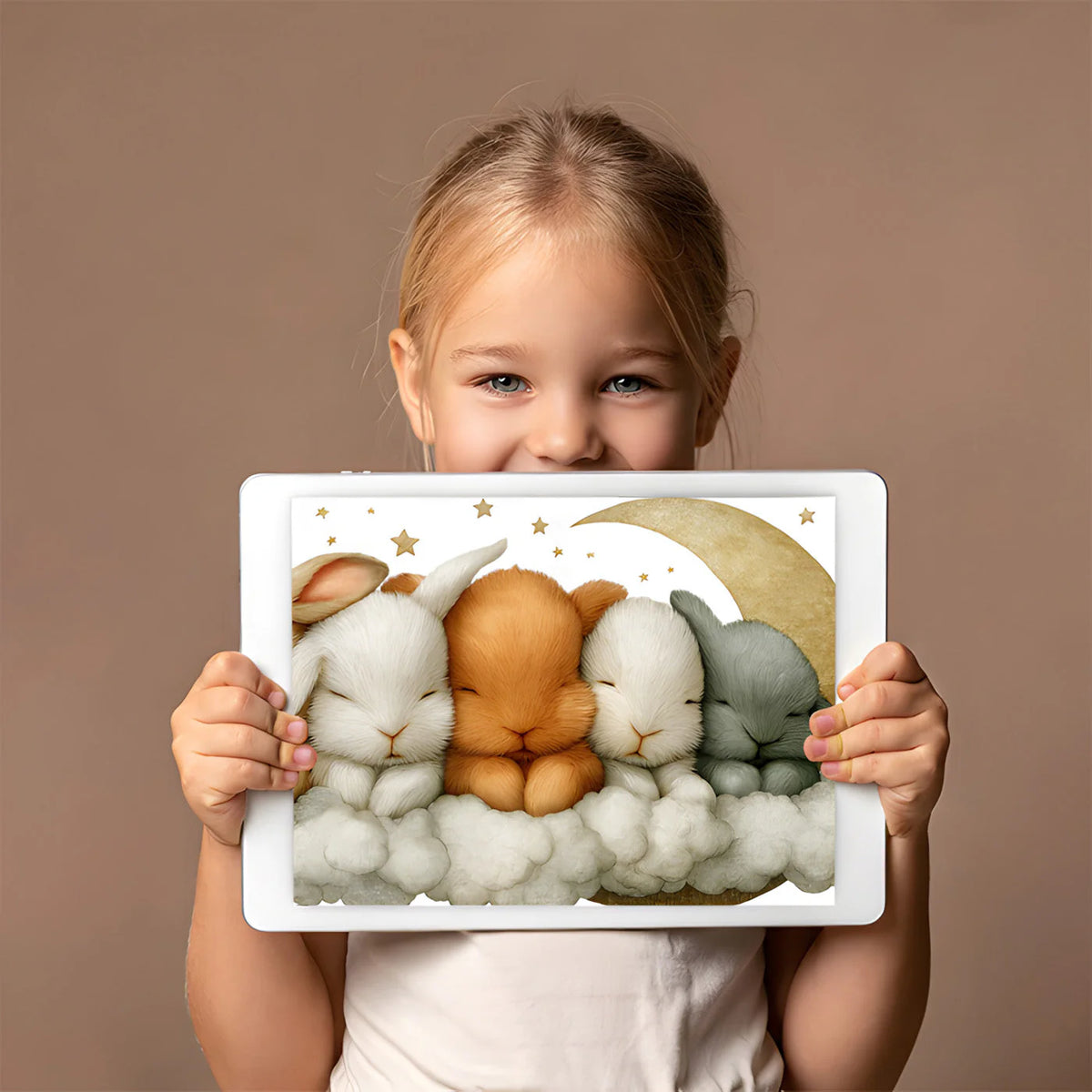 Sleeping Bunnies Mural Wallpaper — Whimsical Nursery Wall Decor Mural Wallpaper - room preview 02