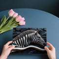 Zebra Relief 3D Effect Mural Wallpaper — Bold Artistic Wall Decor Mural Wallpaper - room preview 02