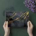 Black and Gold Splatter Mural Wallpaper — Dramatic Abstract Mural Wallpaper - room preview 02
