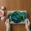 Ginkgo Mosaic Mural Wallpaper — Aquatic Blue Botanical Art Mural Wallpaper - room preview 02