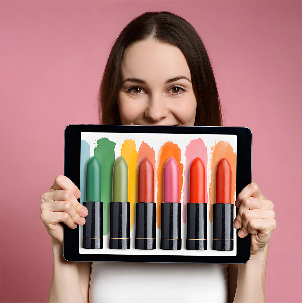 Vibrant Lipstick Swatch Mural Wallpaper —Colorful Pop Art Style Mural Wallpaper - room preview 02