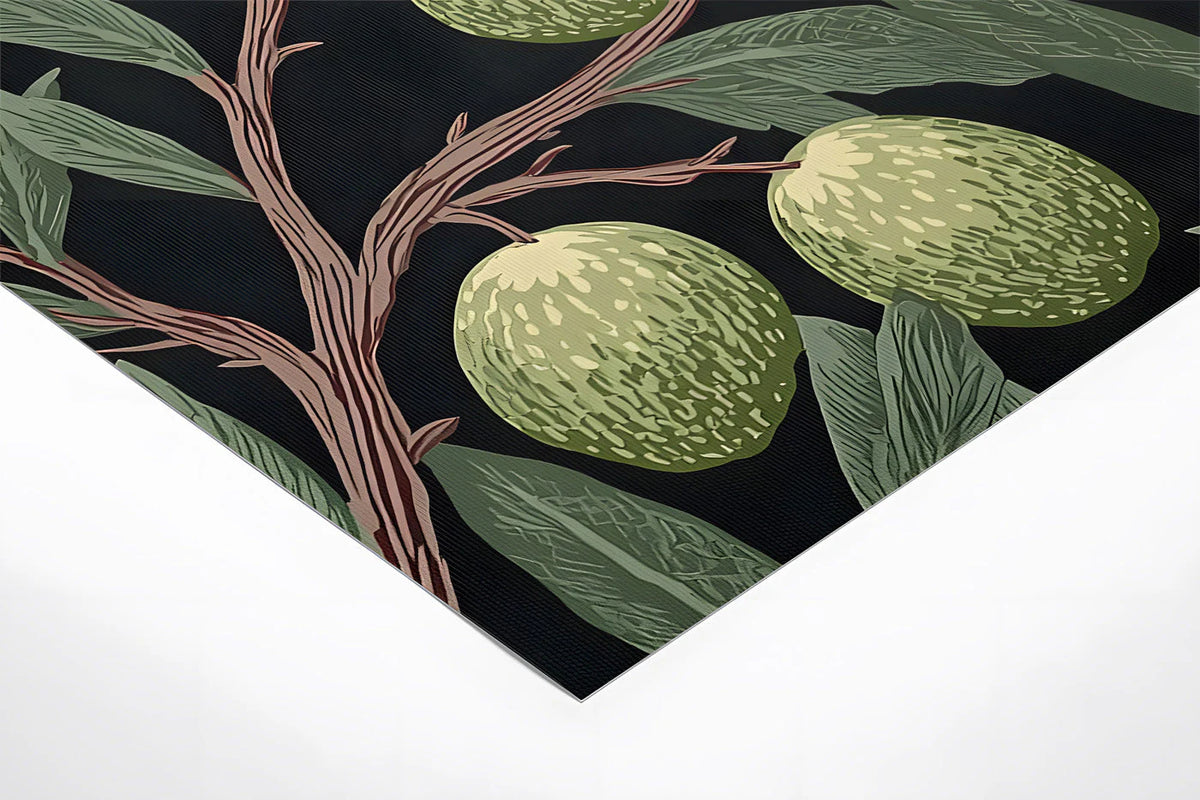 Olive Grove Botanical Mural Wallpaper — Dark Arts & Crafts Style Mural Wallpaper - room preview 02