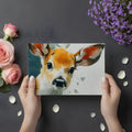 Fawn Portrait Mural Wallpaper — Soft Impressionistic Animal Art Mural Wallpaper - room preview 02