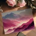 Misty Mountain Sunset Mural Wallpaper — Dreamy Pink Landscape Mural Wallpaper - room preview 02