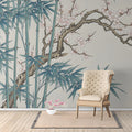 Chinoiserie Bamboo and Plum Blossom Mural Wallpaper - room preview 02