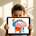 Abstract Elephant Collage Mural Wallpaper for Kids Rooms Mural Wallpaper - room preview 02