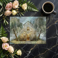Willow Lakeside Chapel Mural Wallpaper — Impressionistic Scenery Mural Wallpaper - room preview 02