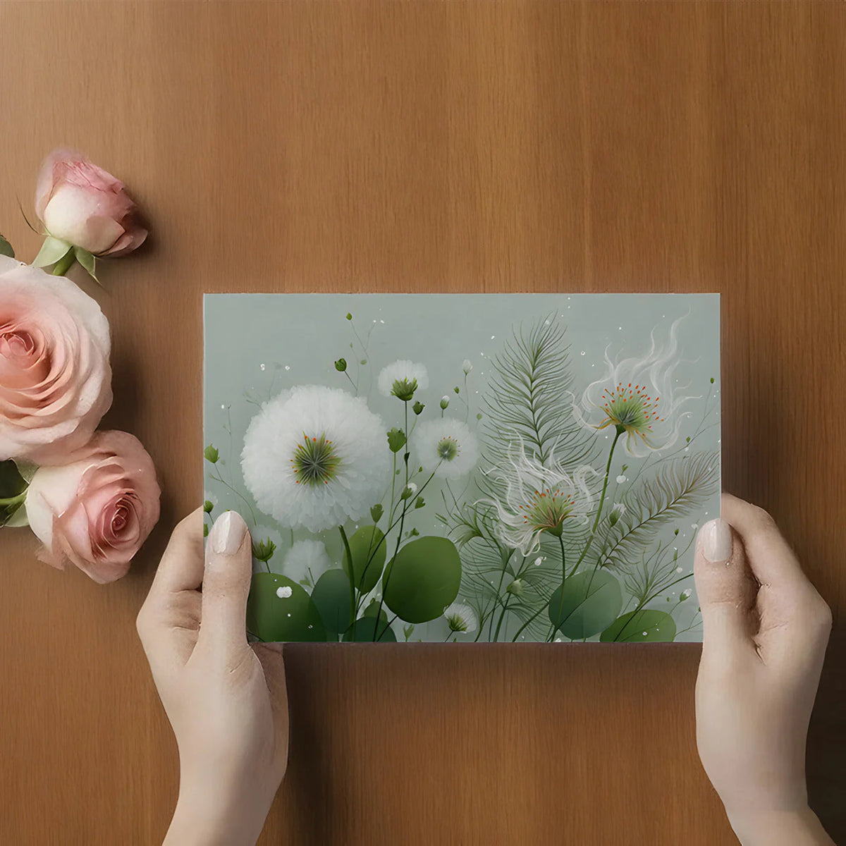 Ethereal Meadow Mural Wallpaper — Soft Botanical Art Mural Wallpaper - room preview 02