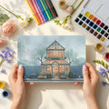 Riverside Greenhouse Mural Wallpaper — Whimsical Garden Scene Mural Wallpaper - room preview 02