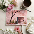 Sakura Café Mural Wallpaper — Whimsical Soft Pink Landscape Mural Wallpaper - room preview 02