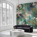 Chinoiserie Crane & Blossom Removable Mural Wallpaper - room preview 02