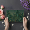 Emerald Mountain Peaks Mural Wallpaper with Gilded Accents Mural Wallpaper - room preview 02