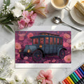 Vintage Carriage Floral Mural Wallpaper — Whimsical Garden Design Mural Wallpaper - room preview 02