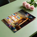 Stained Glass Cathedral Mural Wallpaper — Artistic Architectural Mural Wallpaper - room preview 02