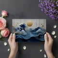 Japanese Wave Mural Wallpaper with Golden Accents Mural Wallpaper - room preview 02