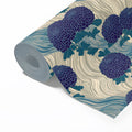 Chrysanthemum Bloom Mural Wallpaper — Stylized Botanical Mural Wallpaper - room preview 02