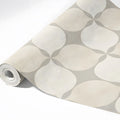 Minimalist Petal Geo Mural Wallpaper in Soft Beige and Cream Mural Wallpaper - room preview 02
